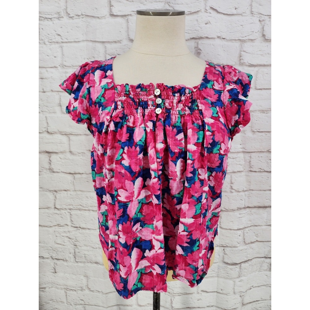 Draper James RSVP Preppy Floral Top‎ Floral Dainty Garden Party Pink Size Medium